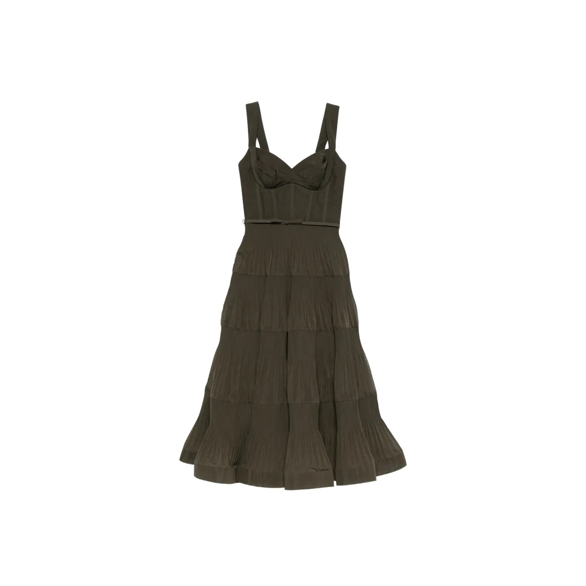 ZIMMERMANN PLEATED DRAPED MIDI DRESS 7690DS26R